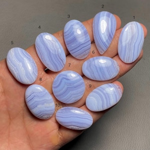 Blue Lace Agate A One Quality 100% Natural Blue Lace Agate Cabochon Loose Gemstone For Making Jewelry Code SF-789