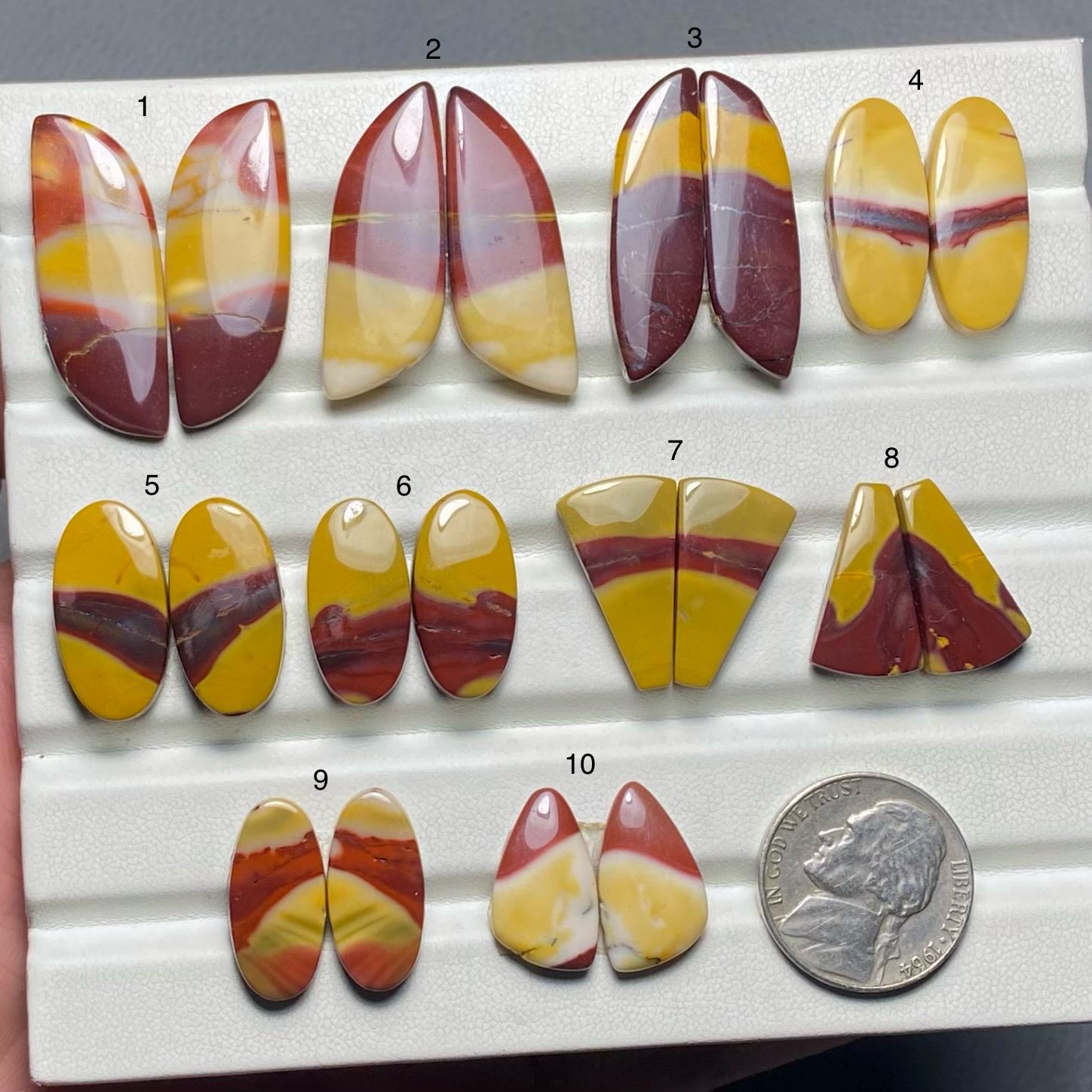 ムーカイトジャスパーペアA 100%天然ムーカイトジャスパーカボション