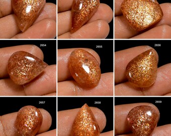 Sunstone A One Quality 100% Natural Sunstone Cabochon Loose Gemstone For Making Jewelry