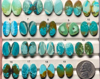 Tibetan Turquoise Pair A One Quality 100% Natural Tibetan Turquoise Cabochon Loose Gemstone For Making Earring SF-1474