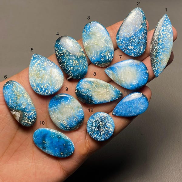 Blue ice Glacierite A One Quality Blue ice Glacierite Cabochon Loose Gemstone For Making Jewelry Code SF-1432