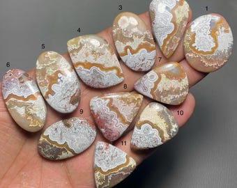 Selected Crazy Lace Agate A One Quality 100% Natural Crazy Lace Agate Cabochon Loose Gemstone For Making Jewelry Code SF-580