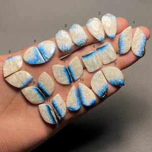 Blue ice Glacierite Pair A One Quality Blue ice Glacierite Cabochon Loose Gemstone For Making Earring Code SF-1481
