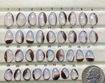 Lavender Chalcedony Top Grade Quality Lavender Chalcedony Rose Cut Loose Gemstone For Making Jewelry Code SF-1922