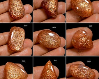 Sunstone A One Quality 100% Natural Sunstone Cabochon Loose Gemstone For Making Jewelry