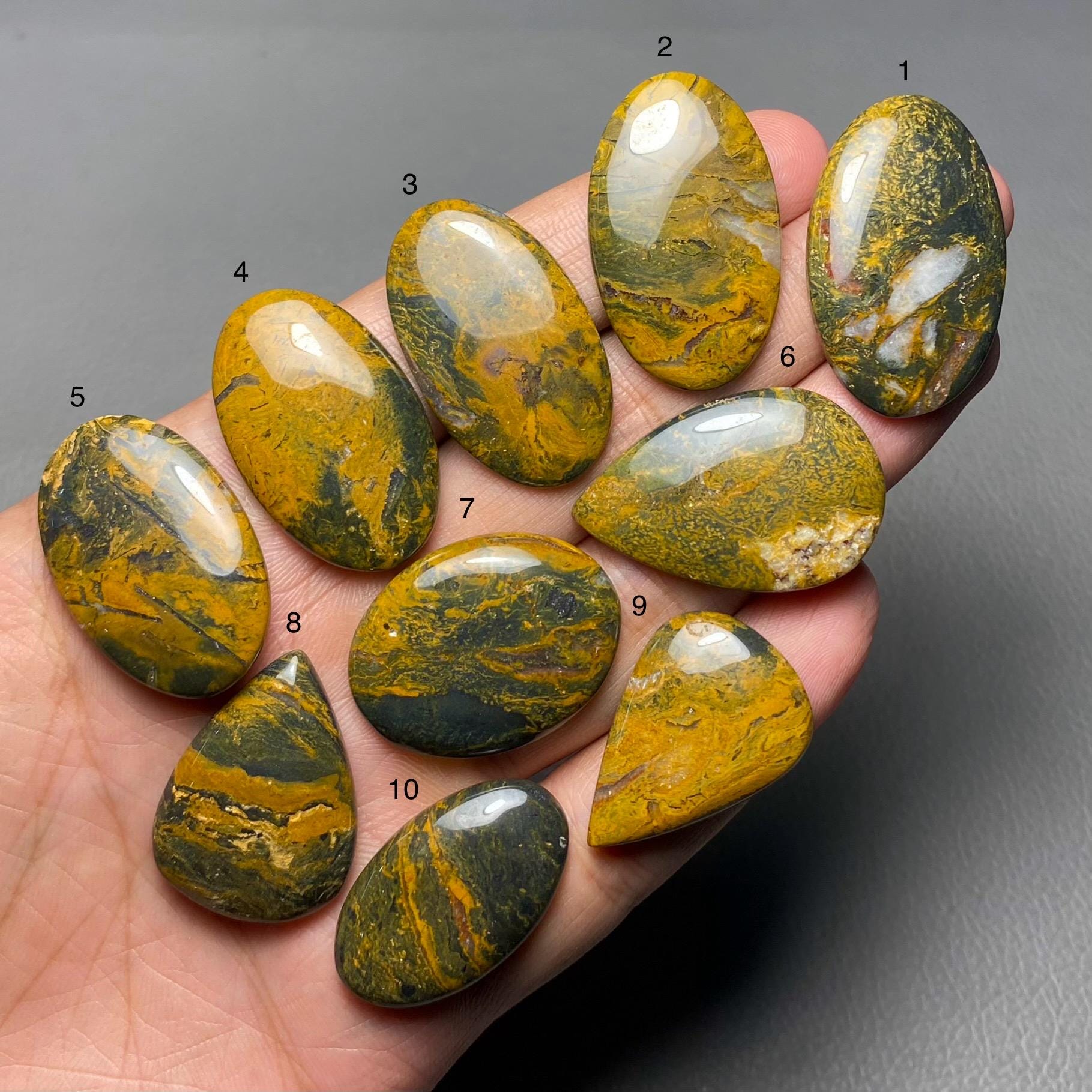 画材 Yellow jasper genuine Yellow Jasper A One Quality 100% Natural Gemstone Cabochon