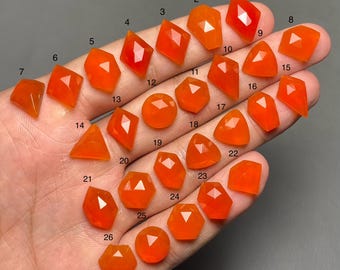 Orange Onyx A One Quality 100% Natural Orange Onyx Rose Cut Loose Gemstone For Making Jewelry SF-489