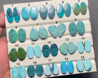 Tibetan Turquoise Pair A One Quality 100% Natural Tibetan Turquoise Cabochon Loose Gemstone For Making Jewelry SF-201