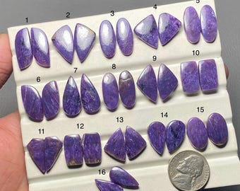 Purple Charoite Pair A One Quality 100% Natural Charoite Cabochon Loose Gemstone For Making Jewelry Code Sf-53