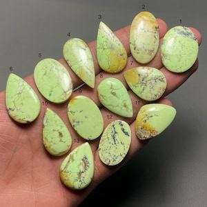 Lemon Chrysoprase A One Quality 100% Natural Lemon Chrysoprase Cabochon Loose Gemstone For Making Jewelry SF-984