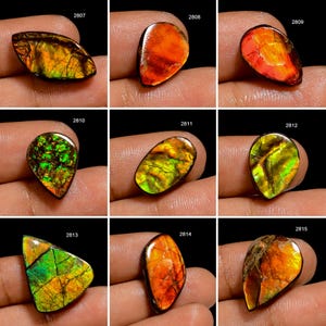 Ammolite A One Quality 100% Natural Amazing Fire Ammolite Cabochon Loose Gemstone For Making Jewelry