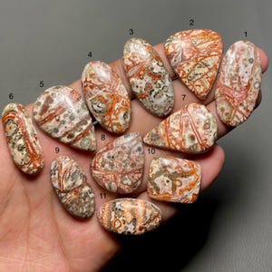 Leopard Skin Jasper A One Quality 100% Natural Leopard Skin Jasper Cabochon Loose Gemstone For Making Jewelry Code SF-390