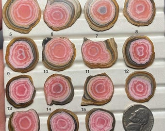 Rhodochrosite Stalactite Slice A One Quality 100% Natural Rhodochrosite Slice Loose Gemstone For Making Jewelry Code SF-566
