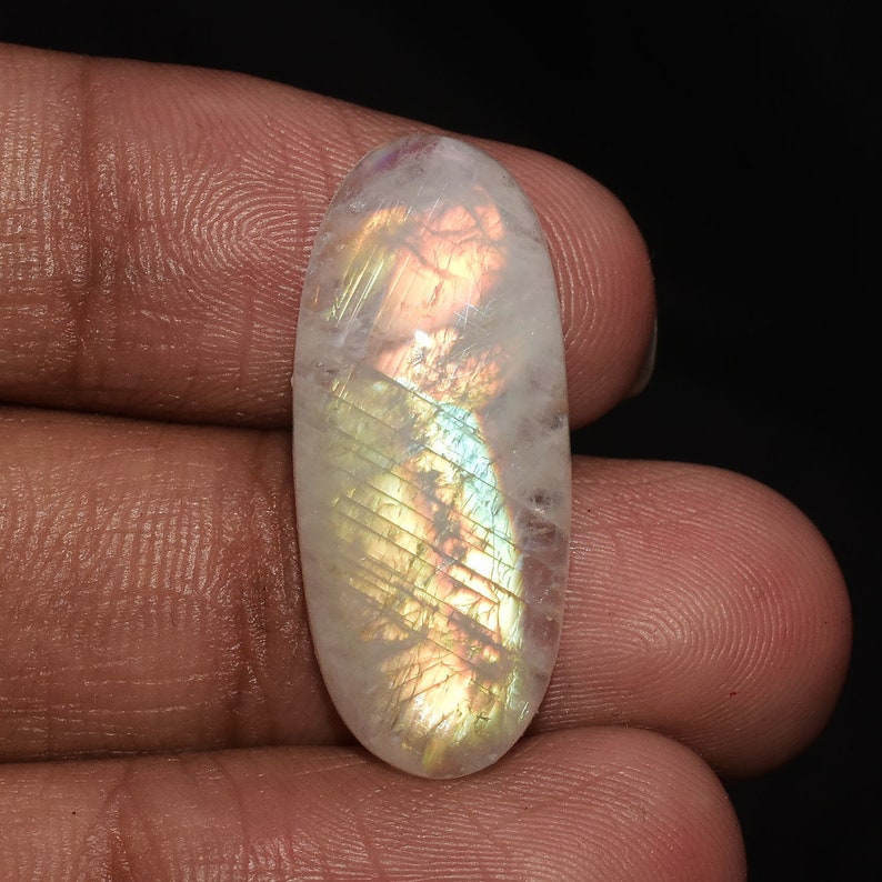 Moonstone Gemstone Moonstone Jewelry Loose Gemstone 18.10 Crt 28X12X6 MM F1836 50/% Off Natural Rainbow Moonstone Cabochon Moonstone