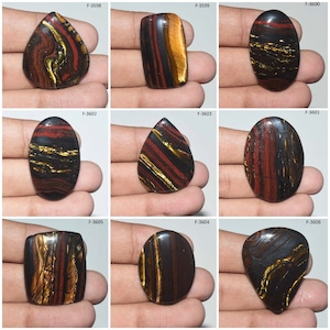 Natural Iron Tiger Eye Cabochon Loose Gemstone Semi Precious Gemstones Handmade Loose Stone For Jewelry Making Top Quality Cabochon 35x29