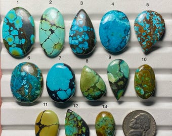 Tibetan Turquoise Loose Cabochon Gemstone for Wire Wrapping Jewelry Stone SF-2744