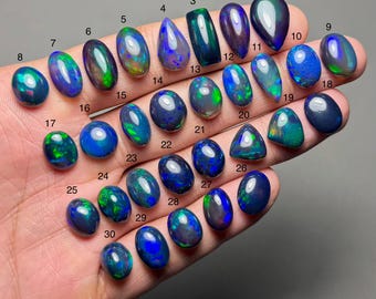 Black Ethiopian Opal Top Grade Quality Smoked Black Ethiopian Opal Cabochon Loose Gemstone For Making Jewelry SF-2123