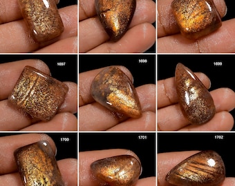 Sunstone A One Quality 100% Natural Sunstone Cabochon Loose Gemstone For Making Jewelry
