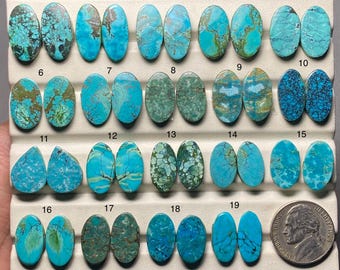 Tibetan Turquoise Pair A One Quality 100% Natural Tibetan Turquoise Cabochon Loose Gemstone For Making Earring SF-1475