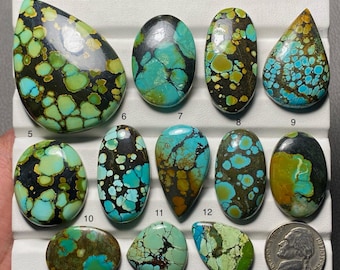 Tibetan Turquoise Cabochon Gemstone for Jewelry Making, Designer Pendant Stone SF-2742