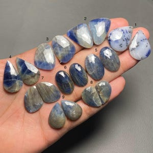 Blue Sapphire Rose Cut Pair A One Quality 100% Natural Sapphire Loose Gemstone For Making Earring Code SF-478
