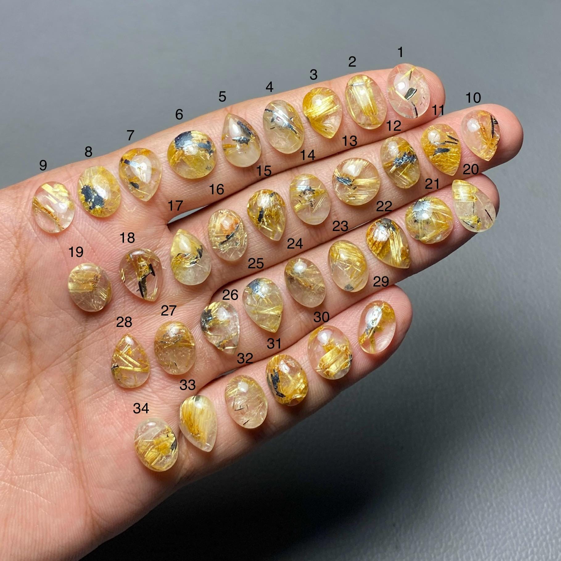 ルチルクォーツカボション ゴールドルチルクォーツ【66】ルース・カボション（14×14mm）