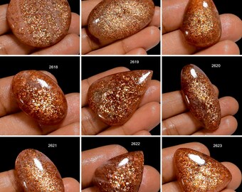 Sunstone A One Quality 100% Natural Sunstone Cabochon Loose Gemstone For Making Jewelry
