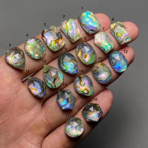 Abalone Shell Crystal Doublet A One Quality Abalone Shell Rose Cut Loose Gemstone For Making Jewelry Code SF-1281