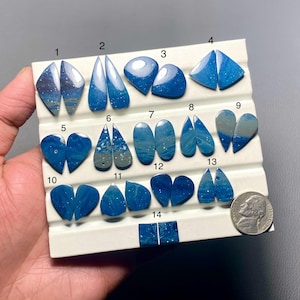 Blue Leland Pair A One Quality 100% Natural Sieber Agate Cabochon Loose Gemstone For Making Jewelry Code Sf-40