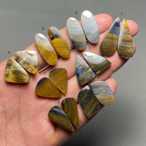 Pietersite Pair A One Quality 100% Natural Pietersite Cabochon Loose Gemstone For Making Earring Code SF-1149