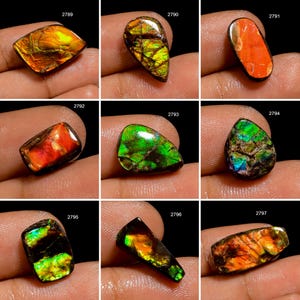 Ammolite A One Quality 100% Natural Amazing Fire Ammolite Cabochon Loose Gemstone For Making Jewelry