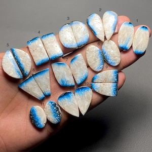 Blue ice Glacierite Pair A One Quality Blue ice Glacierite Cabochon Loose Gemstone For Making Earring Code SF-1479