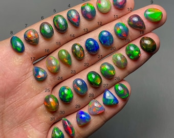 Black Ethiopian Opal Top Grade Quality Smoked Black Ethiopian Opal Cabochon Loose Gemstone For Making Jewelry SF-1051