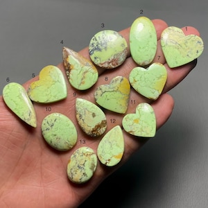 Lemon Chrysoprase A One Quality 100% Natural Lemon Chrysoprase Cabochon Loose Gemstone For Making Jewelry SF-985
