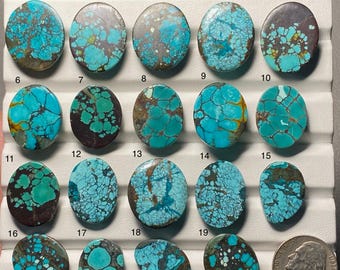 Tibetan Turquoise Cabochon, Natural Blue Gemstone, Jewelry Making Supply SF-2741