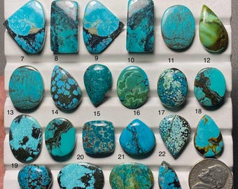 Cabujón de turquesa tibetana, piedra de turquesa natural rara, gema suelta pulida para la fabricación de colgantes, anillos y collares SF-2745