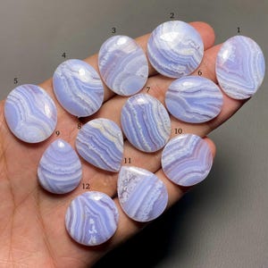 Blue Lace Agate A One Quality 100% Natural Blue Lace Agate Cabochon Loose Gemstone For Making Jewelry Code SF-528