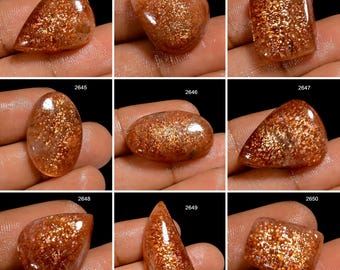 Sunstone A One Quality 100% Natural Sunstone Cabochon Loose Gemstone For Making Jewelry