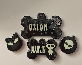 Glow in the Dark Extraterrestrial Pet Tag