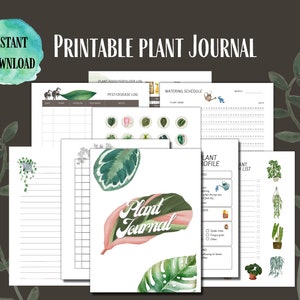 Druckbare PDF | Pflanzenjournal | Gartenplaner| Zimmerpflanzen Tagebuch | Organizer | Gießholz | Print at Home