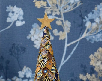 Gold Christmas tree, Christmas table decoration