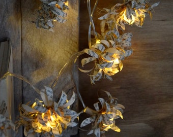 Guirnalda de luces de flores, luces de cadena