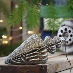 3D Christmas ornaments, honeycomb baubles, farmhouse style decor image 4