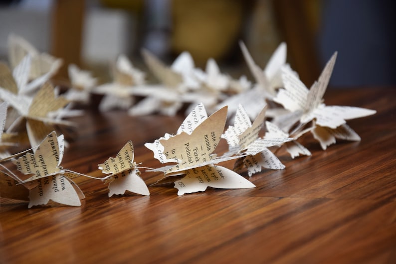 Butterfly Garland Wedding Garland Old Book Garland Baby Etsy