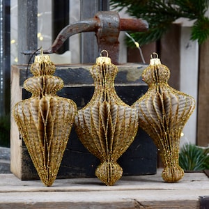 Scandinavian Honeycomb Christmas paper ornaments