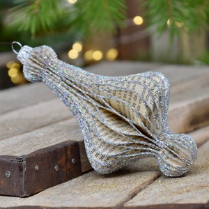 Honeycomb Christmas paper ornaments, handmade baubles
