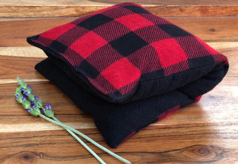Large Heating Pad Buffalo Plaid Bag Flax Seed Heat Pack Etsy
