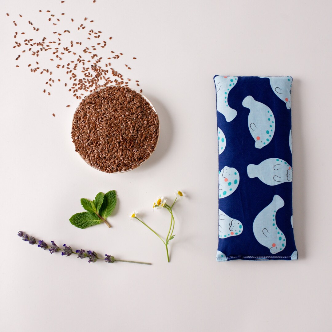 Microwave Heating Pad Flax Seed Heat Pack Lavender Relaxation Gift for Her Ice Pack Migraine
