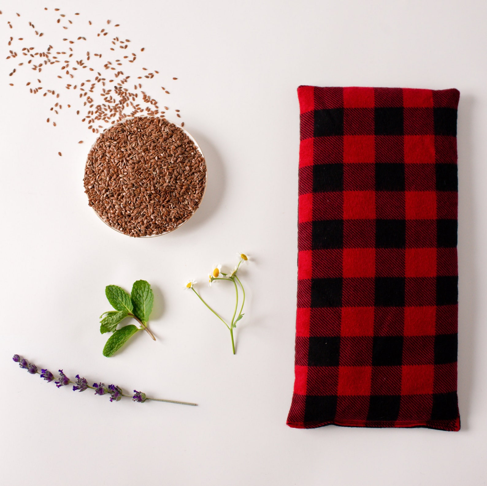 Large Heating Pad Buffalo Plaid Bag Flax Seed Heat Pack Etsy
