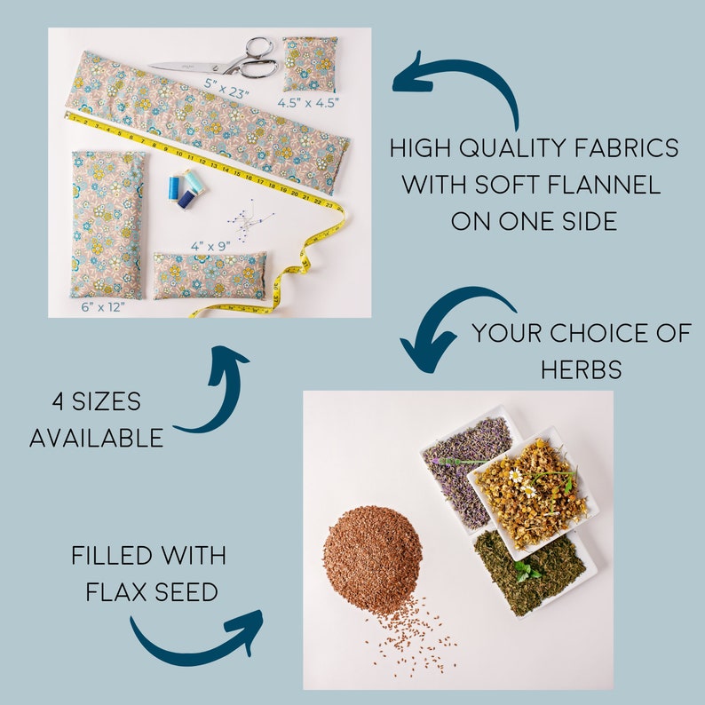 Large Heating Pad Microwavable Flax Seed Hot Cold Compress Etsy